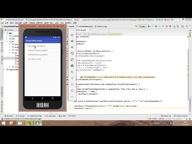 tes android MediaPlayer   working with arrayList and play audio from local resource